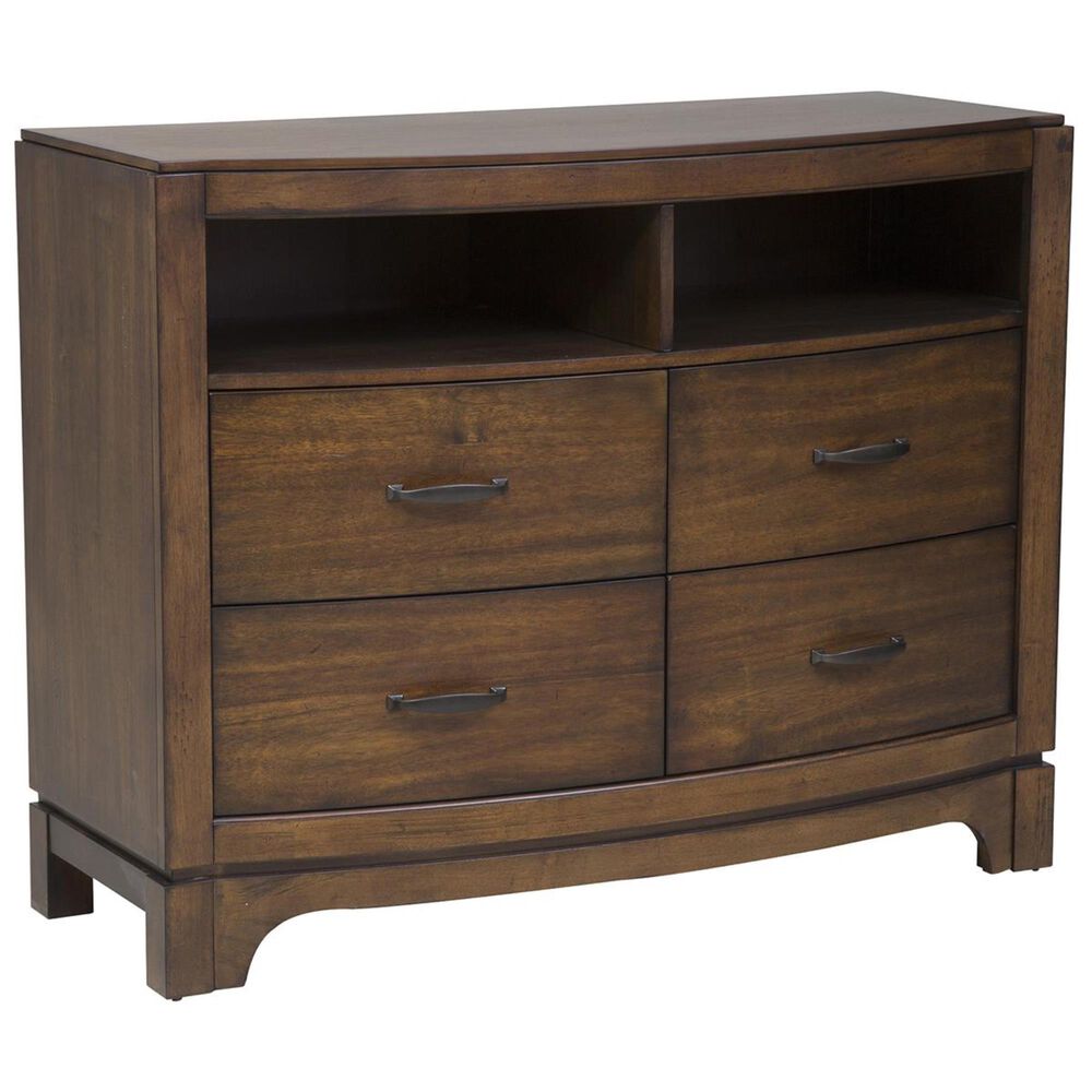 Belle Furnishings Avalon 4 Drawer Media Chest in Pebble Brown, , large