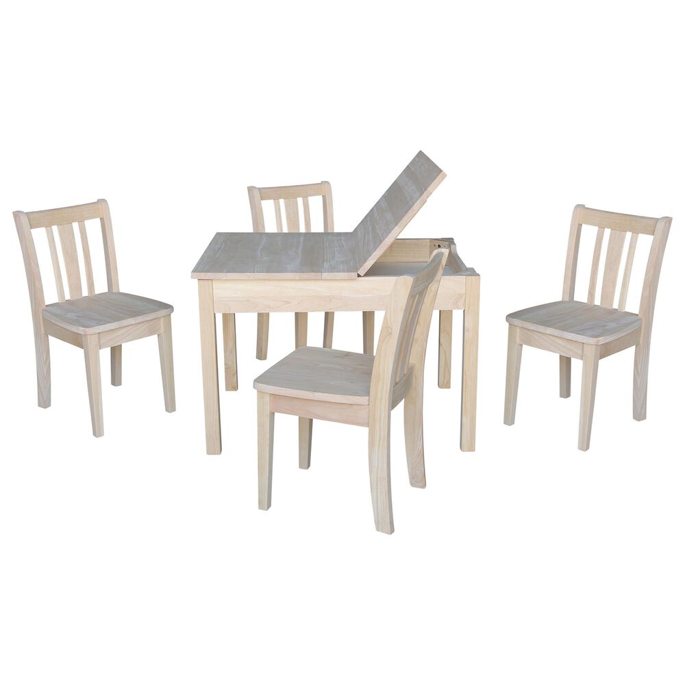 International Concepts San Remo 5 Piece Juvenile Table Set in Unfinished, , large