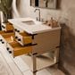 Lexora Home Norwalk 48" Single Bathroom Vanity in White Oak with White Cultured Marble Top and Rectangular Sink, , large