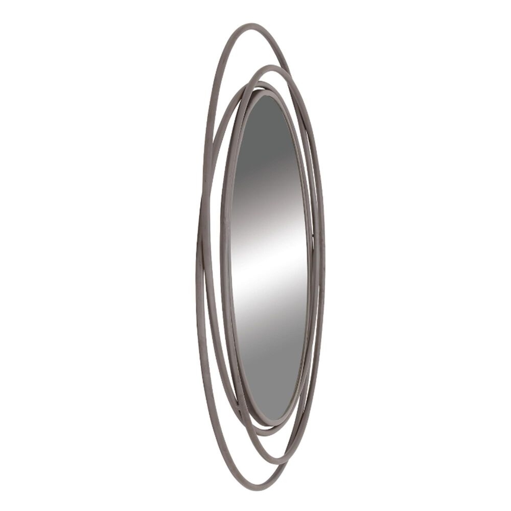 Maple and Jade Metal Round Wall Mirror, , large