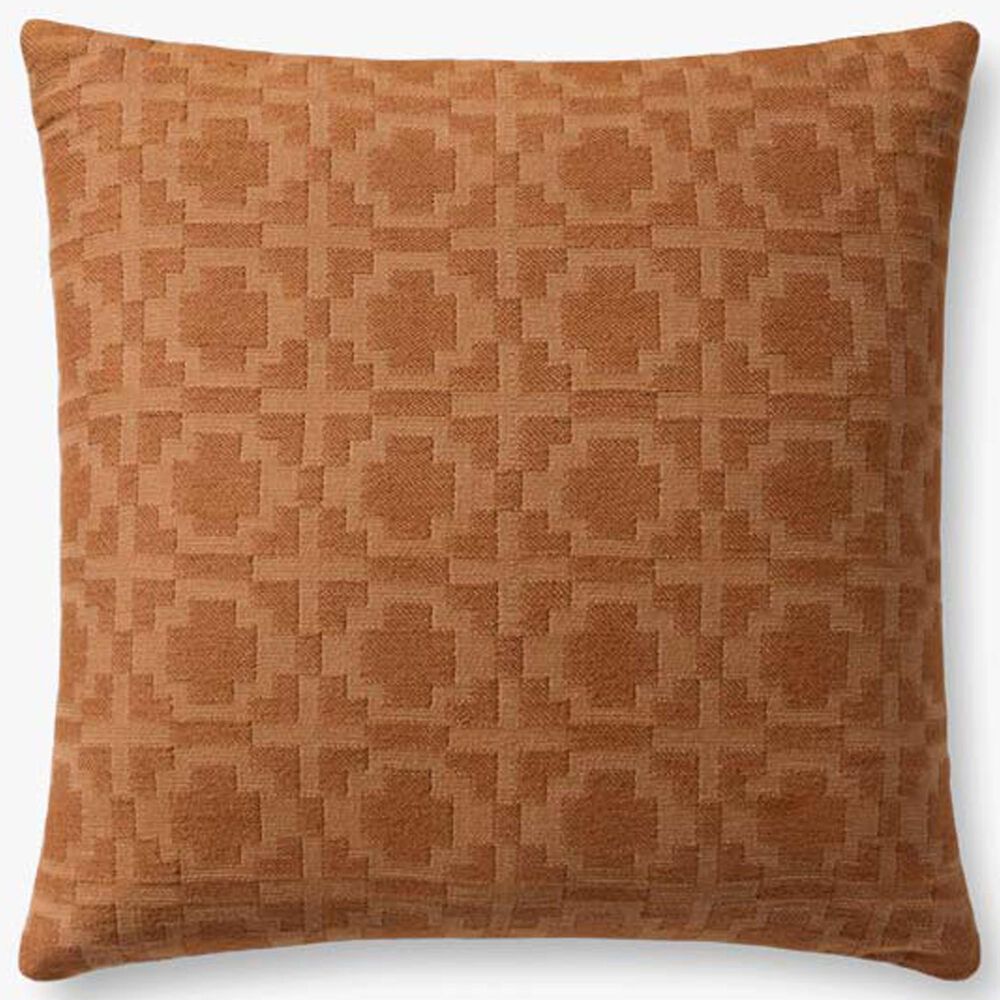 Loloi 18" Square Throw Pillow in Rust and Beige, , large