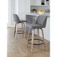 LumiSource Toriano Swivel Counter Stool with Cream Noise Fabric Upholstery in Whitewashed and Black (Set of 2), , large