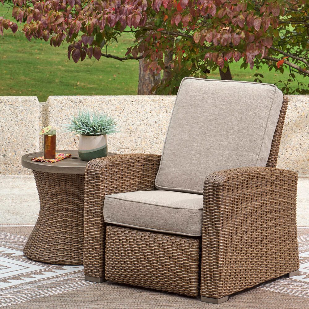 Ashley Laguna Heights Patio Push Back Recliner in Beige, , large