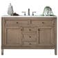 James Martin Vanities Chicago 48" Single Bathroom Vanity in Whitewashed Walnut with 3 cm Carrara White Marble Top and Rectangular Sink, , large