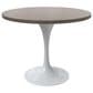 Leisuremod LeisureMod Verve Collection 36 Round Dining Table, White Base with Dark Maple MDF Top, , large