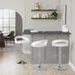 LumiSource Grotto Swivel Adjustable Bar Stool with White Faux Leather Upholstery in Chrome (Set of 2), , large