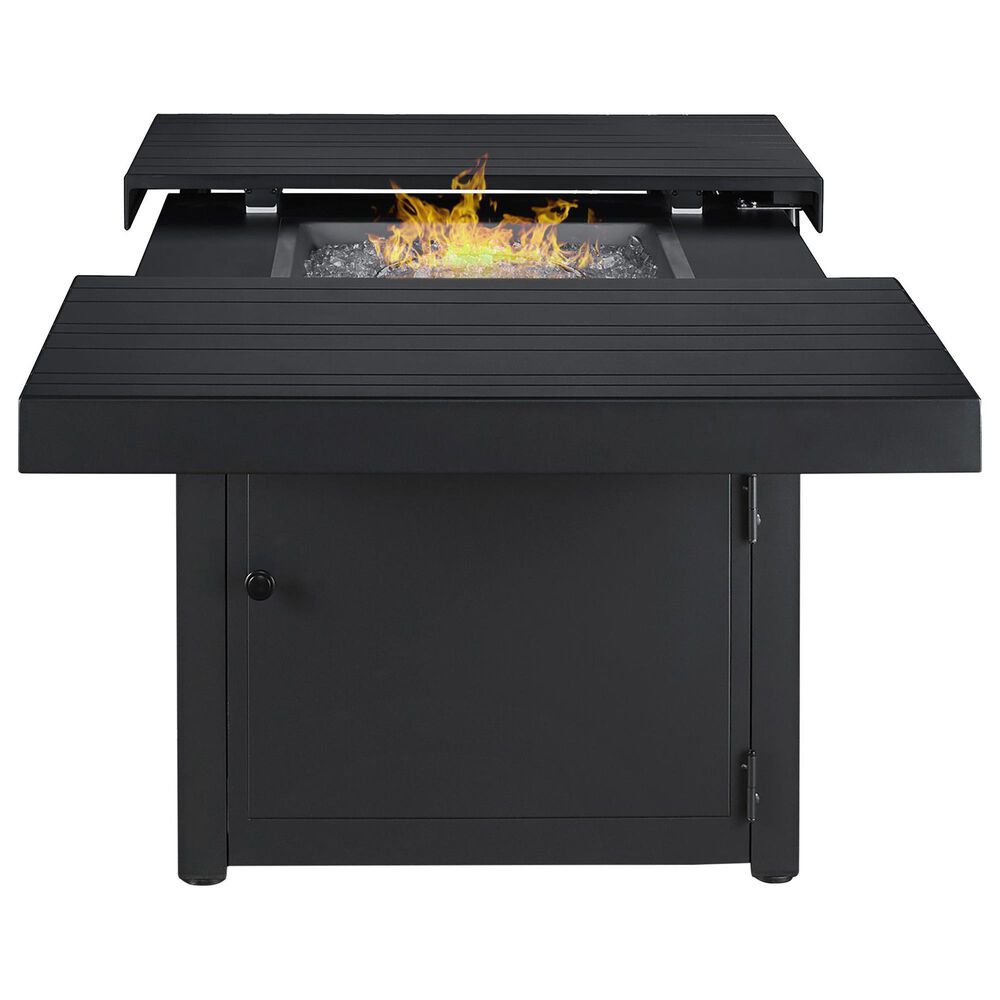 Plank And Hide Co 34&quot; Square Firepit Top &amp; Base in Black, , large
