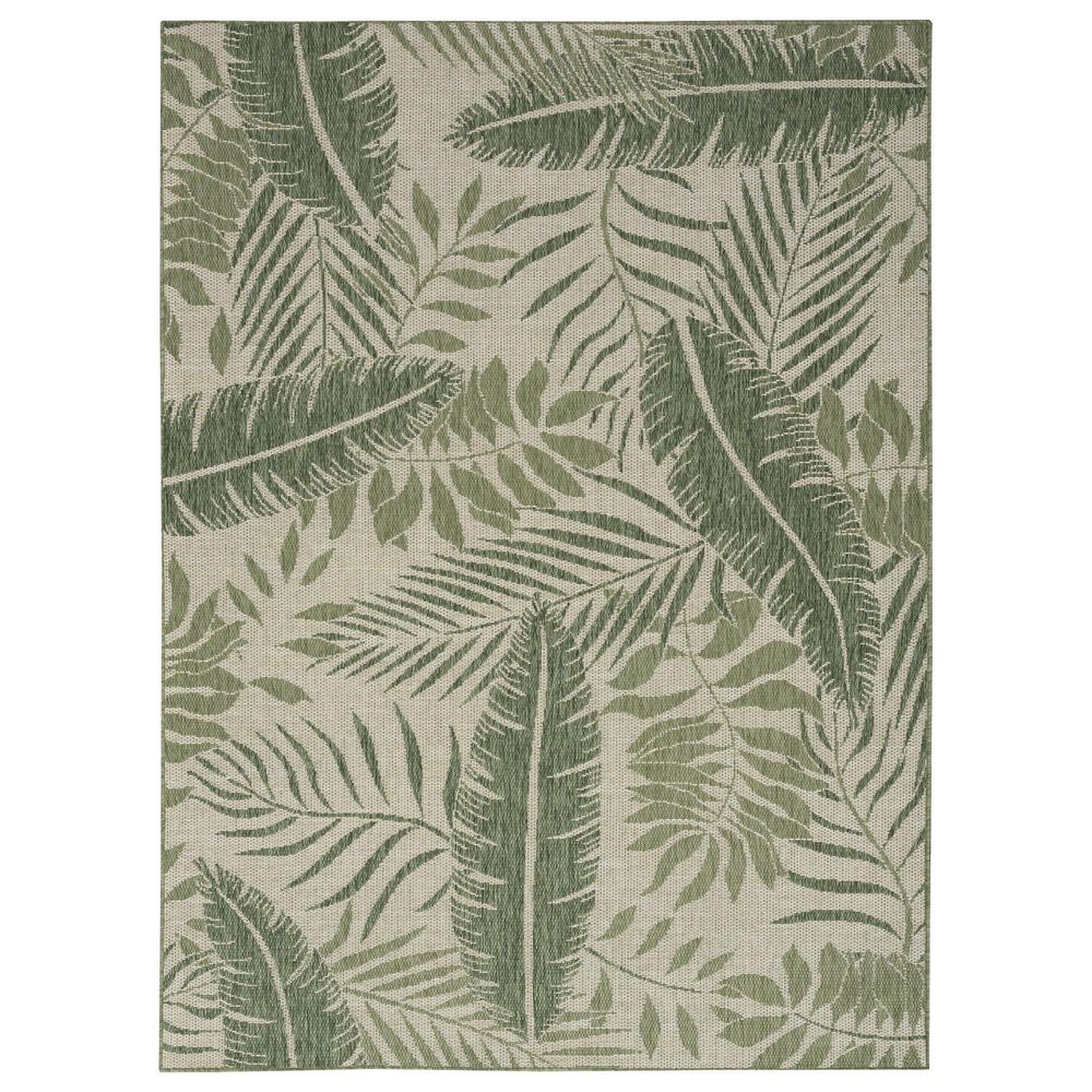 Nourison Garden Oasis GOA02 Ivory and Green 6&#39; x 9&#39; Indoor/Outdoor Area Rug, , large