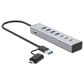 Manhattan 7-Port USB 3.0 Type-C/Type-A Combo Hub 3+4 in Space Gray, , large
