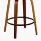 LumiSource Grotto 26" Swivel Counter Stool with Cream Faux Leather Upholstery in Walnut and Black (Set of 2), , large