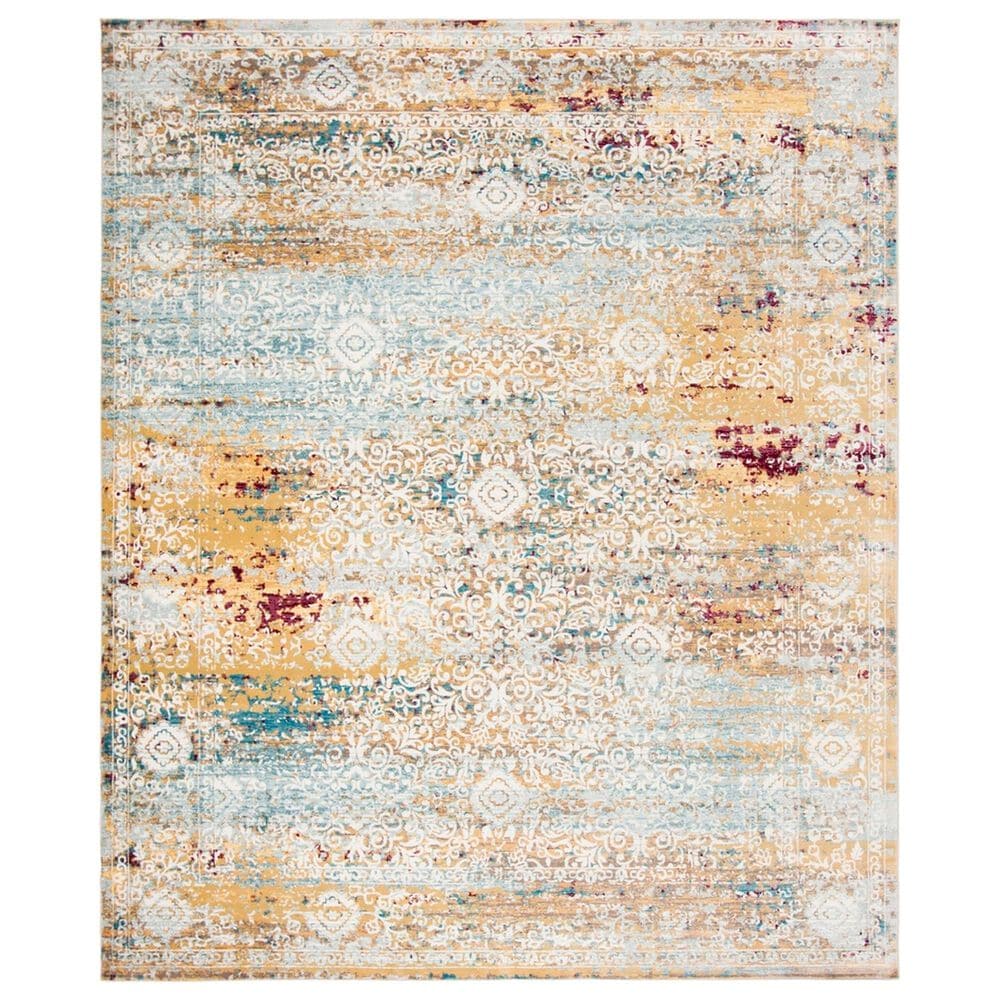 Safavieh Aria 8" x 10" Yellow and Cream Area Rug, , large