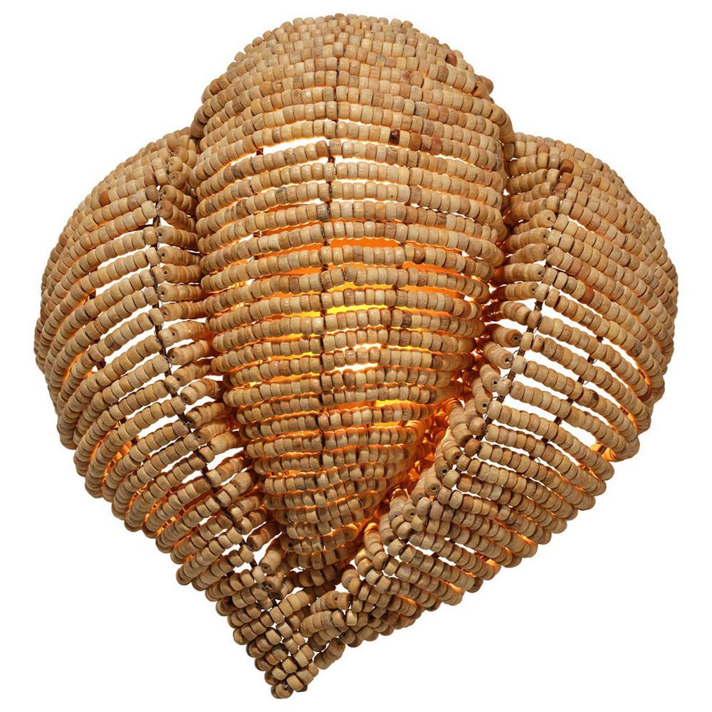 Jamie Young Direct Ship Elmont 1-Light Wood Beaded Wall Sconce in Natural, , large