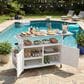 Hearth and Haven Outdoor Kitchen Island Cart with Adjustable Shelves and Stainless Steel Top in White, , large