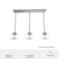 Hunter Saddle Creek 3-Light Linear Pendant Cluster with Clear Seeded Shade in Brushed Nickel, , large