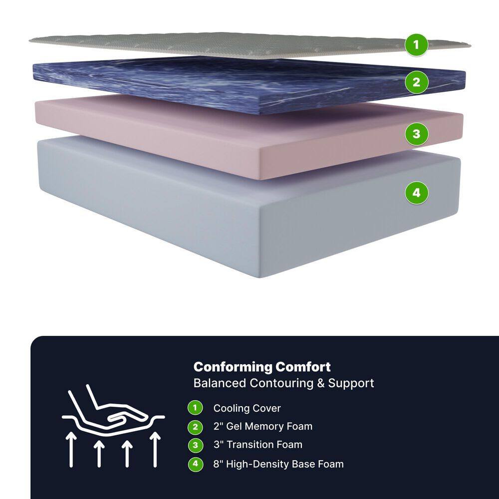 Hearth and Haven GhostBed 14&quot; Memory Foam King Mattress, , large