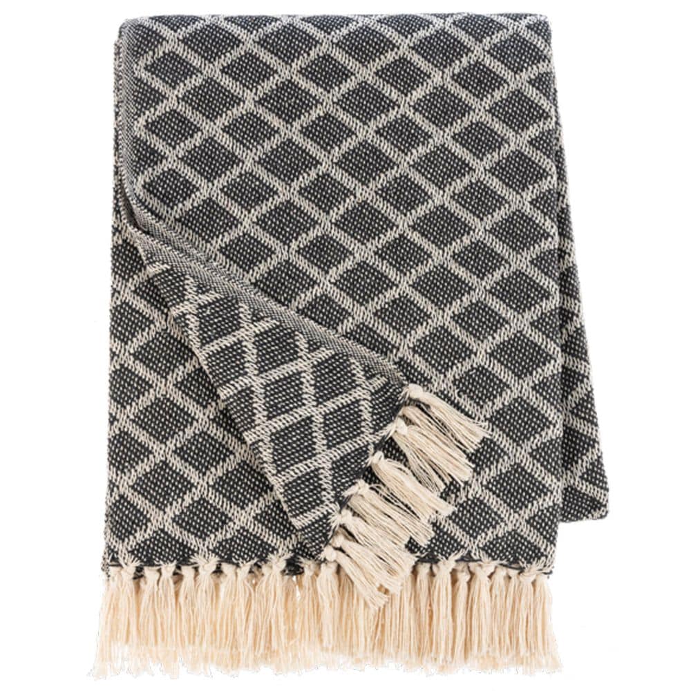 Ganz USA 50" x 60" Diamond Pattern Woven Throw in Multicolor, , large
