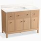 Kohler Malin 48" Single Bathroom Vanity in White Oak with 3 cm White Quartz Top and Rectangular Sink, , large
