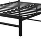 Hearth and Haven Full Platform Bed with Slat Wood Headboard in Black and Rustic Brown, , large