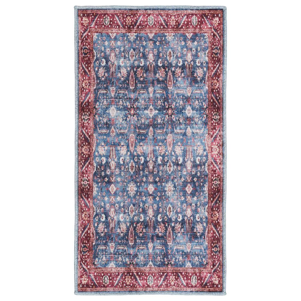 Nourison Grand Washables 2" x 4" Blue Brick Area Rug, , large