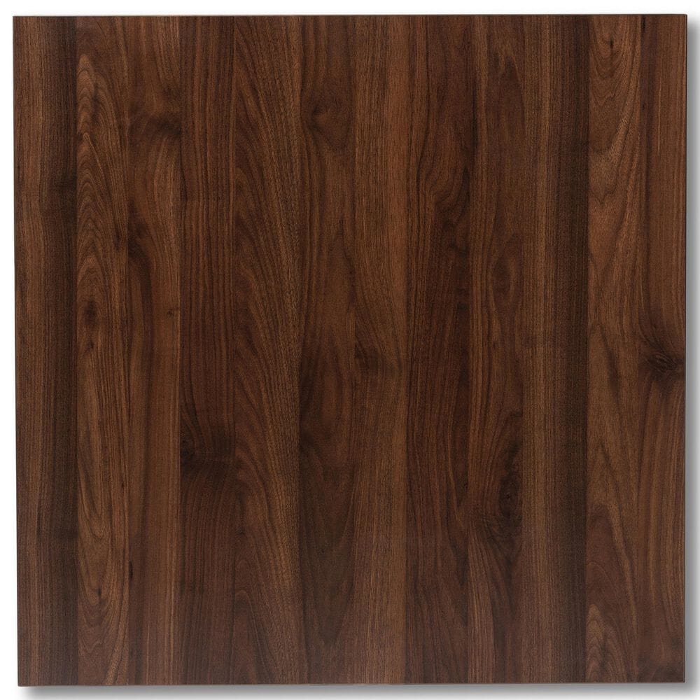 Baxton Studio Lovy 5-Piece Square Dining Set with Gray Fabric in Dark Walnut, , large