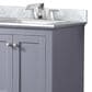 Lexora Home Dukes 60" Double Bathroom Vanity in Dark Grey with White Carrara Marble Top and Rectangular Sinks, , large