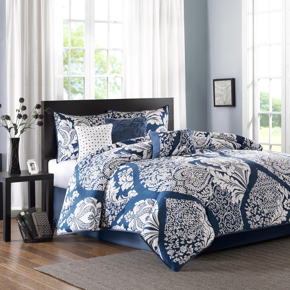 Hampton Park Vienna 7-Piece California King Comforter Set in Indigo, , large