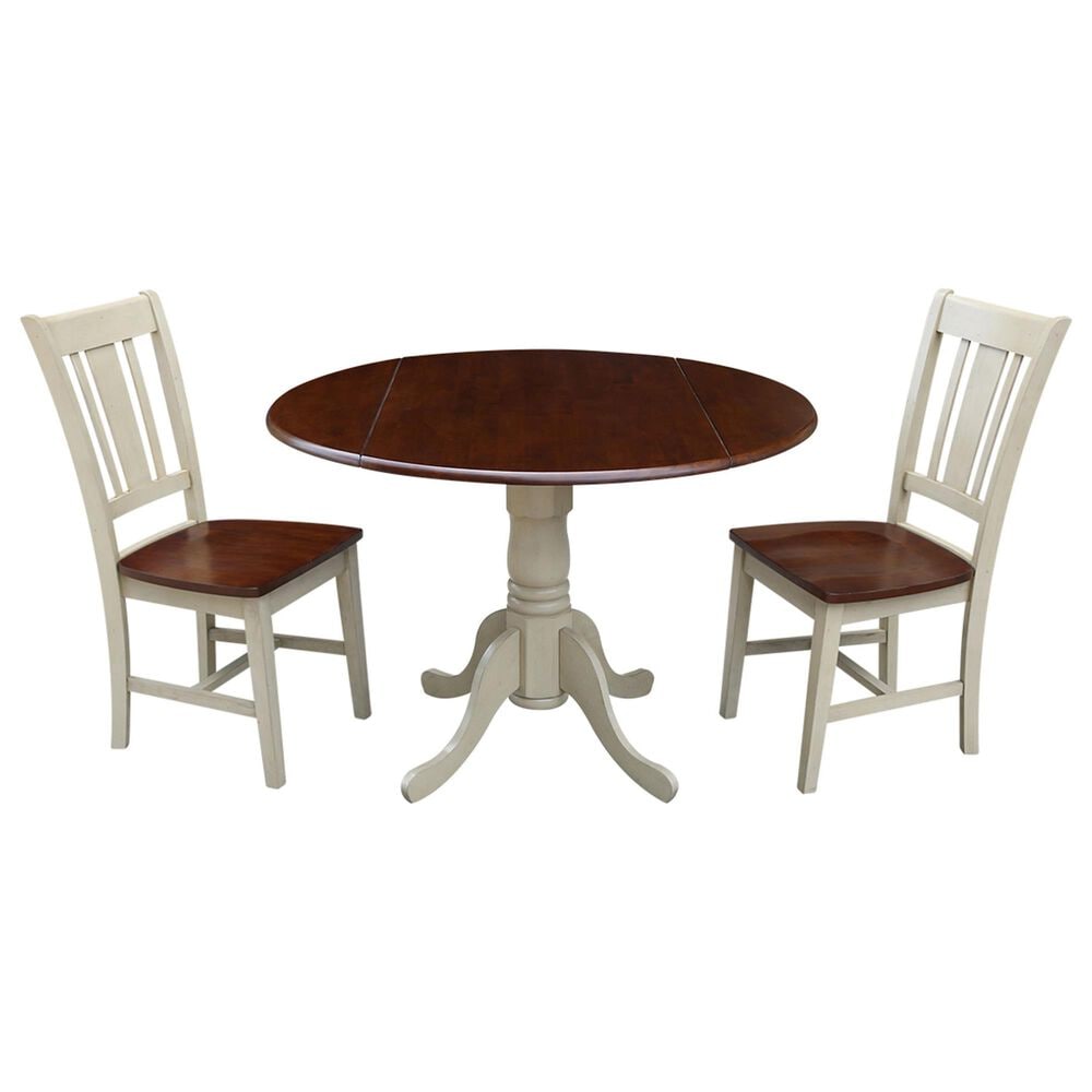 International Concepts San Remo 3-Piece Dining Set in Almond/Espresso, , large