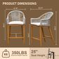 Hearth and Haven Outdoor Barstool with Rounded Backrest in Beige (Set of 2), , large