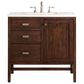 James Martin Vanities Addison 36" Single Vanity Cabinet in Mid Century Acacia with 3 cm White Zeus Quartz Top and Rectangular Sink, , large