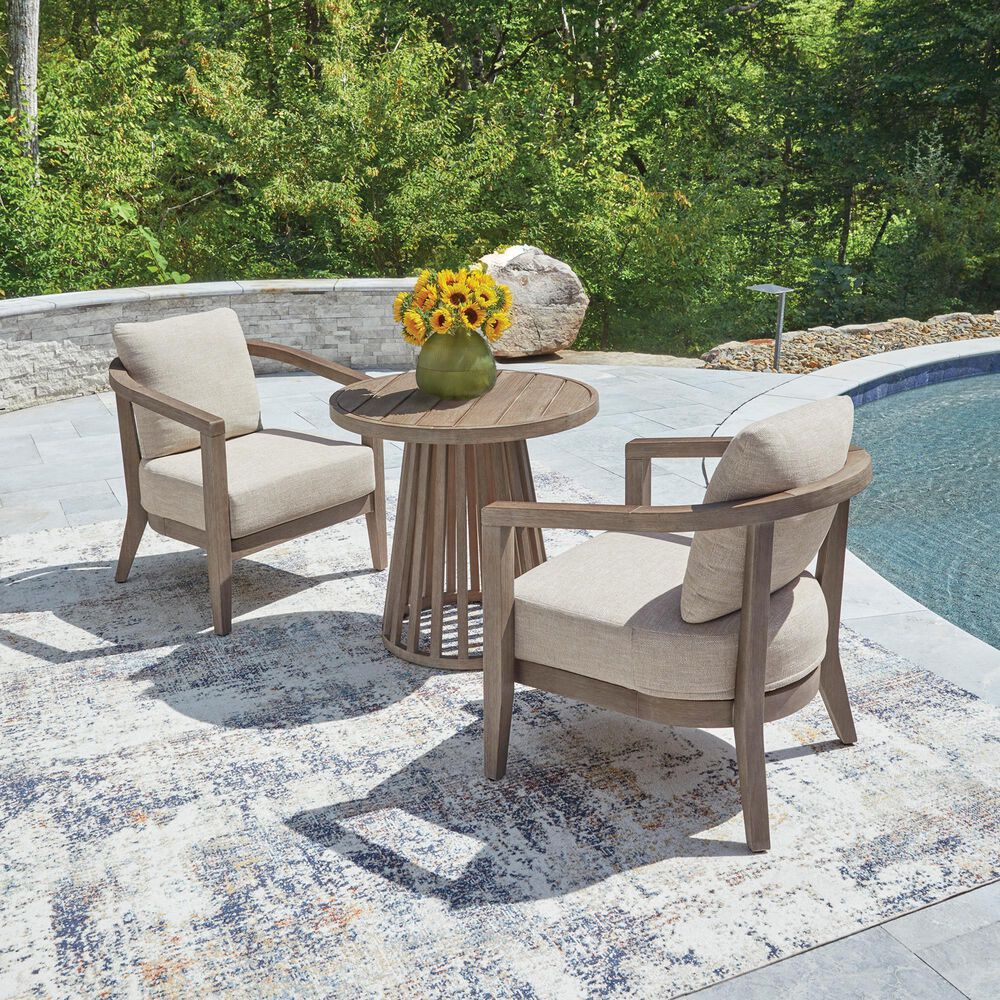 Ashley Joy Lagoon 3-Piece Outdoor Bistro Set in Beige, , large