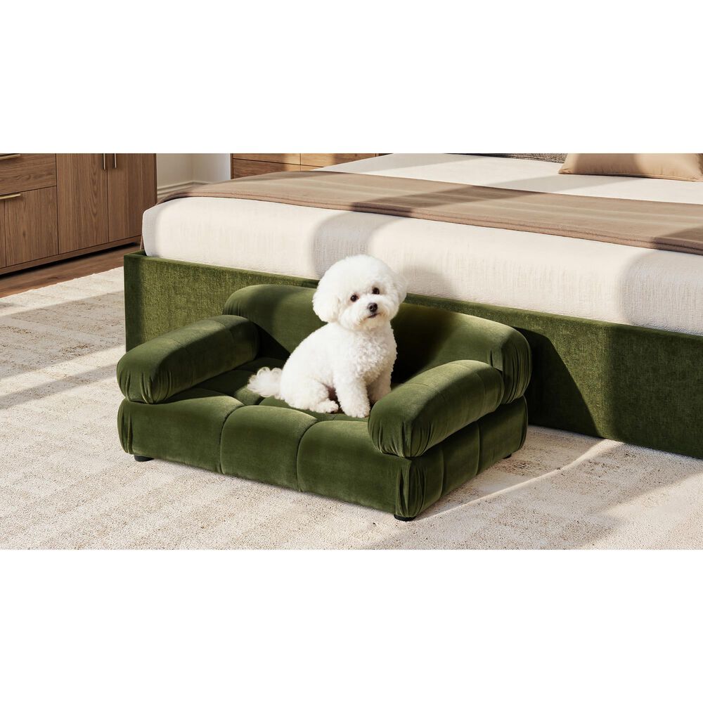 Jennifer Taylor Home Marcel Pet Bed in Olive Green, , large
