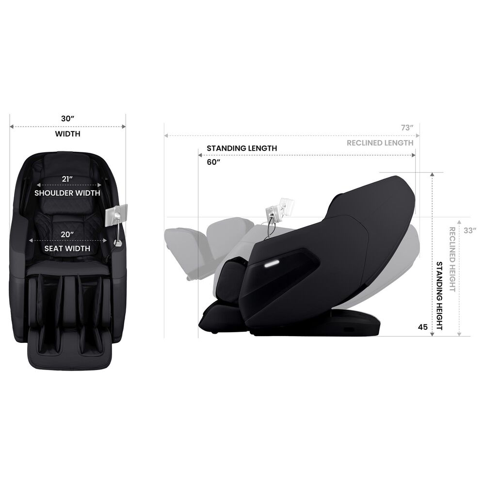Osaki Tesoro 3D Power Zero Gravity Massage Chair with Heat in Black, , large