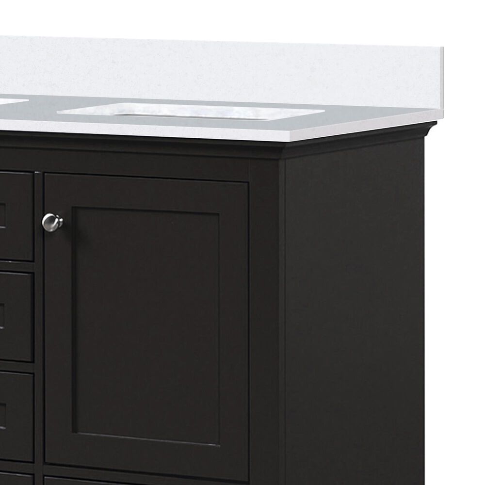 Lexora Home Dukes 48&quot; Double Bathroom Vanity in Espresso with 2 cm White Cultured Marble Top, Rectangular Sinks and 46&quot; Mirror, , large