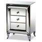 Baxton Studio Pauline 3 Drawer Nightstand in Mirrored, , large