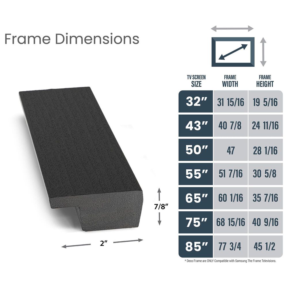 Deco TV Frames Slim 43" Frame Bezel for Samsung the Frame TV in Museum Espresso, , large