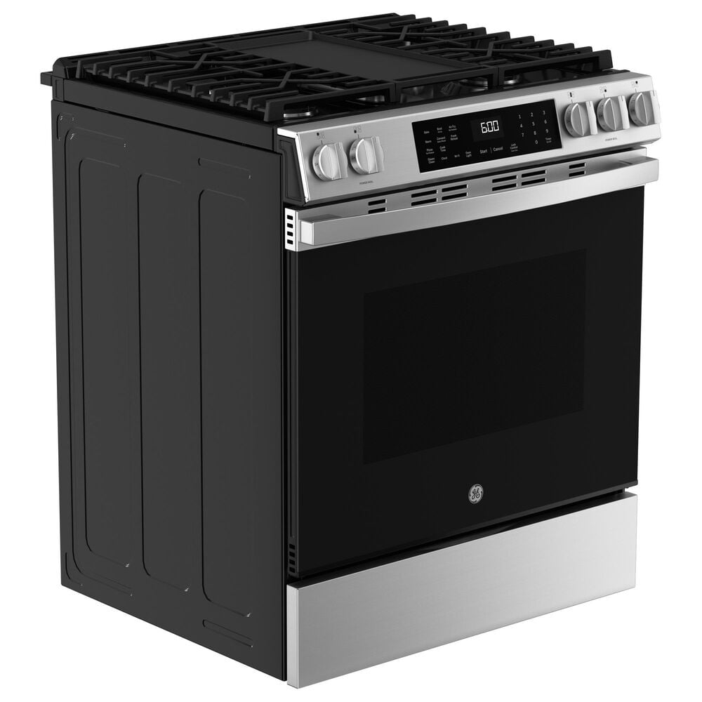 GE Appliances 30&quot; Slide-In Front-Control Convection Gas Range in Fingerprint Resistant Stainless Steel, , large