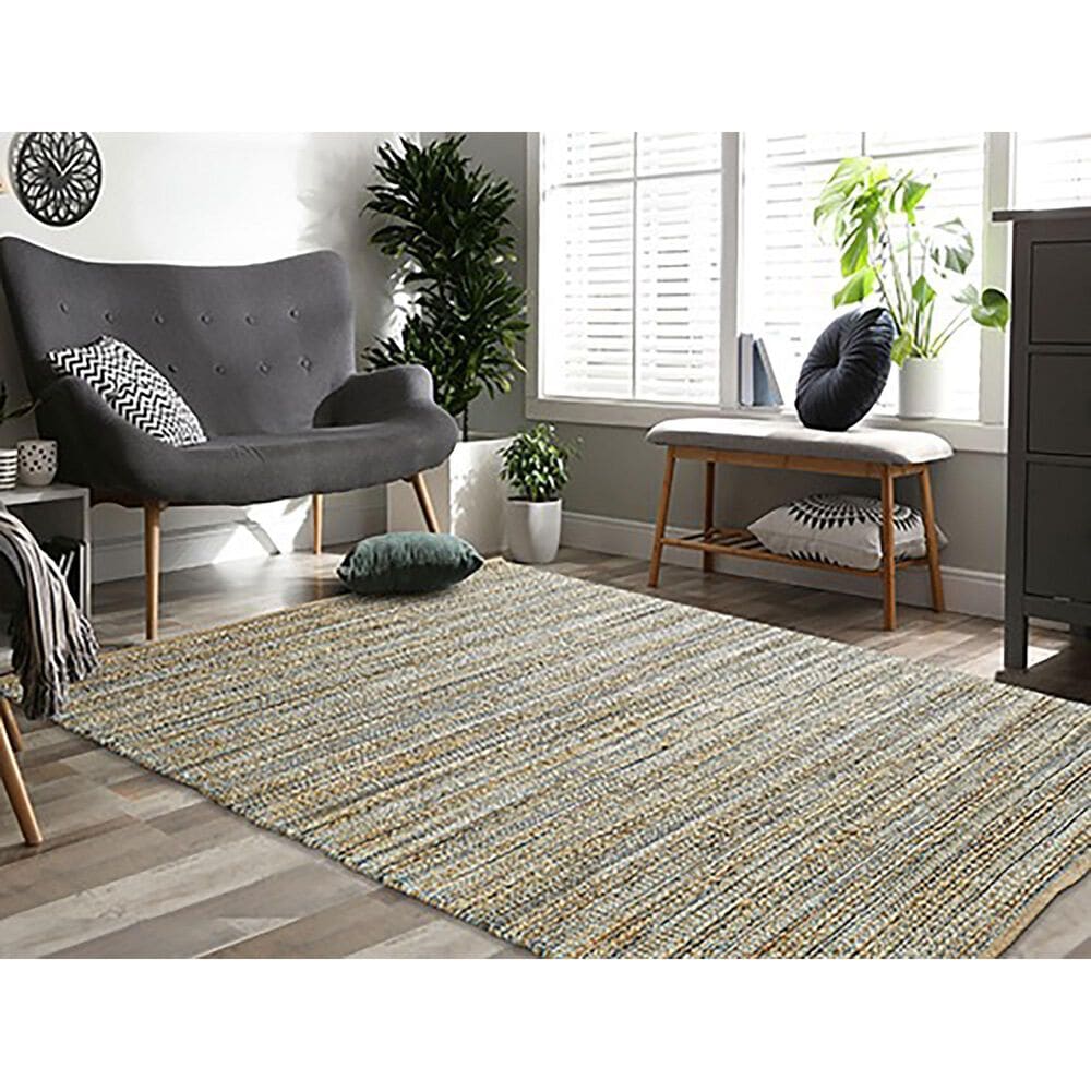 L&amp;R Resources Natural Fiber 10&#39; x 14&#39; Spa Blue Area Rug, , large