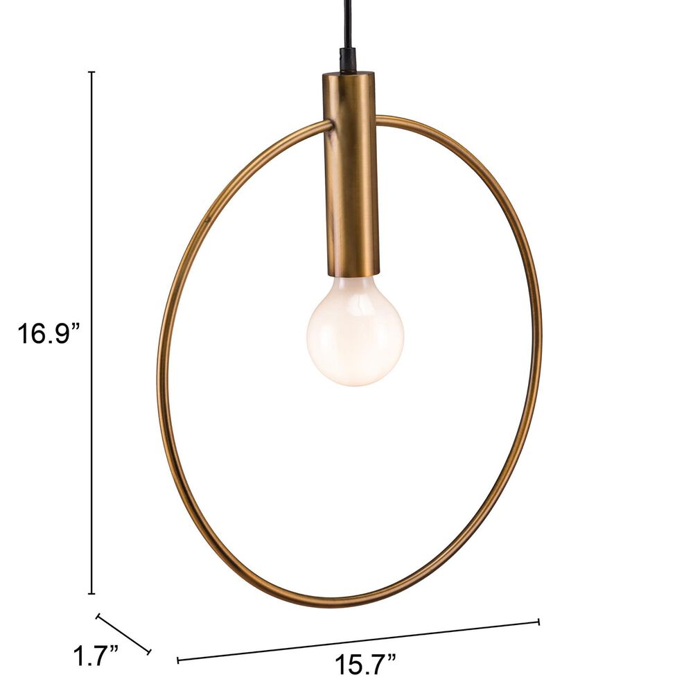 Zuo Modern Irenza Ceiling Lamp in Brass, , large