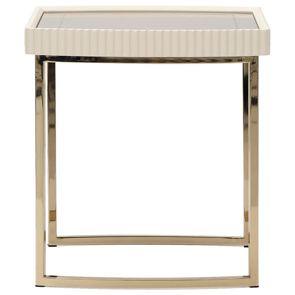 Vista Haus Lisbon End Table in Silken Matte Cream, , large