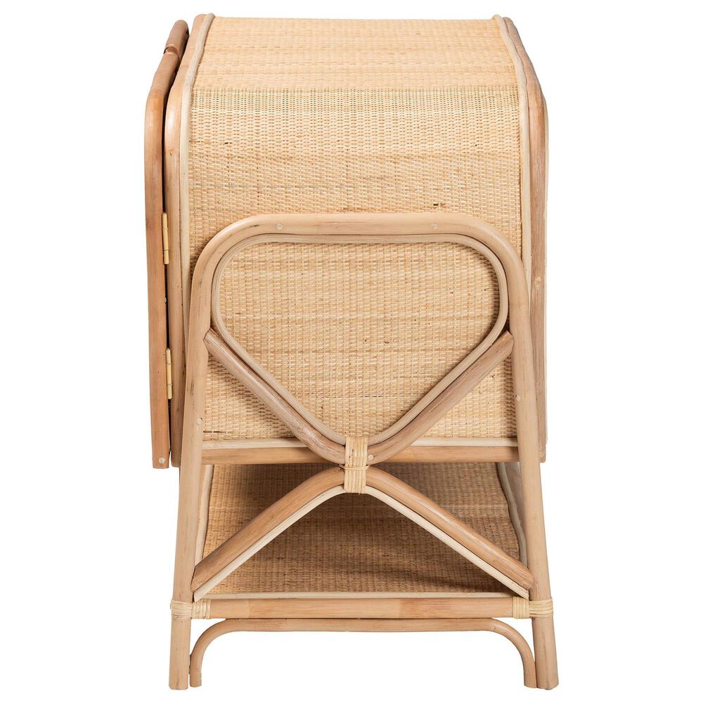 Baxton Studio Gitano 2-Door Rattan Storage Cabinet in Natural, , large