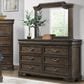 New Heritage Design Lyndhurst 6-Drawer Dresser and Mirror in Walnut Brown, , large
