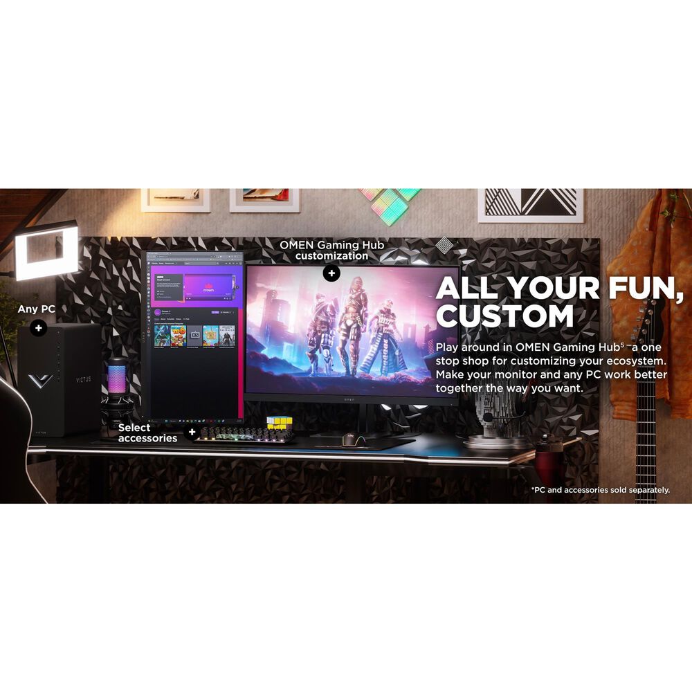 HP Omen 31.5&quot; QHD 165Hz Flat Gaming Monitor in Black, , large