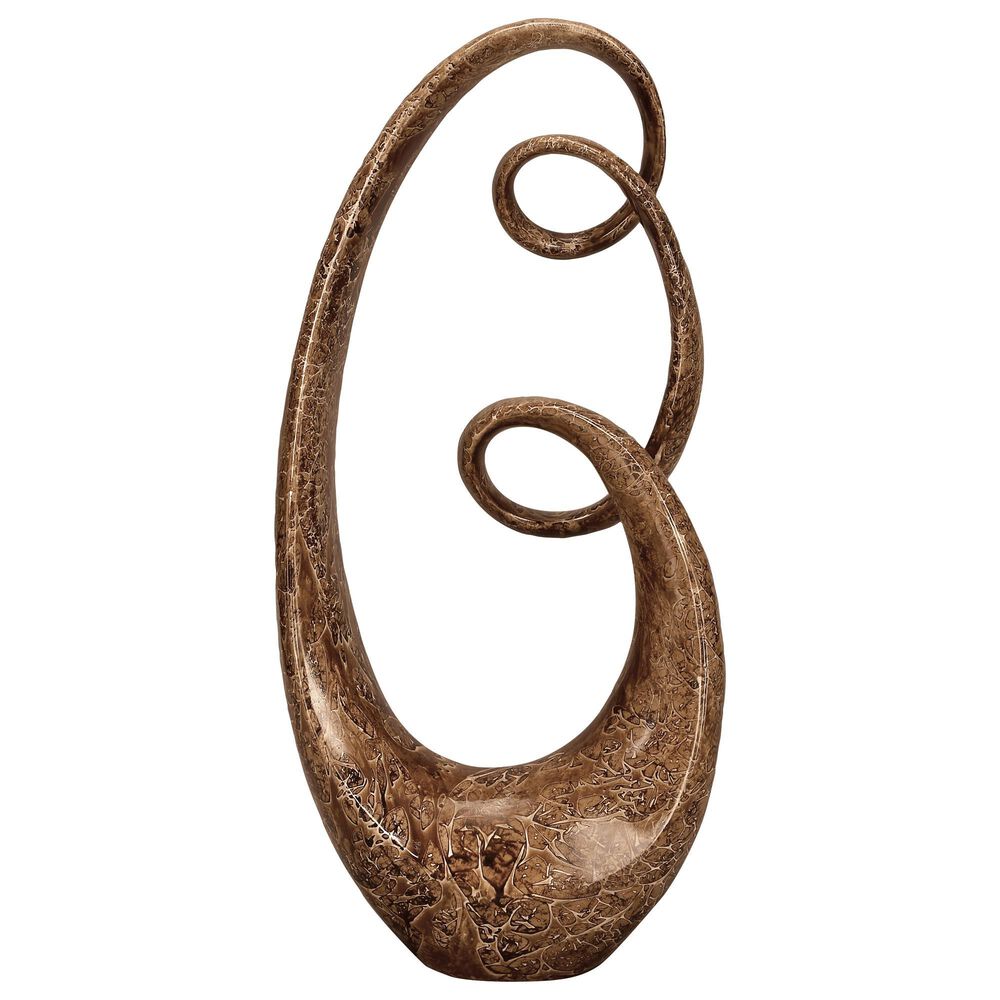 Maple and Jade 31" Abstract Sculpture in Golden Brown, , large