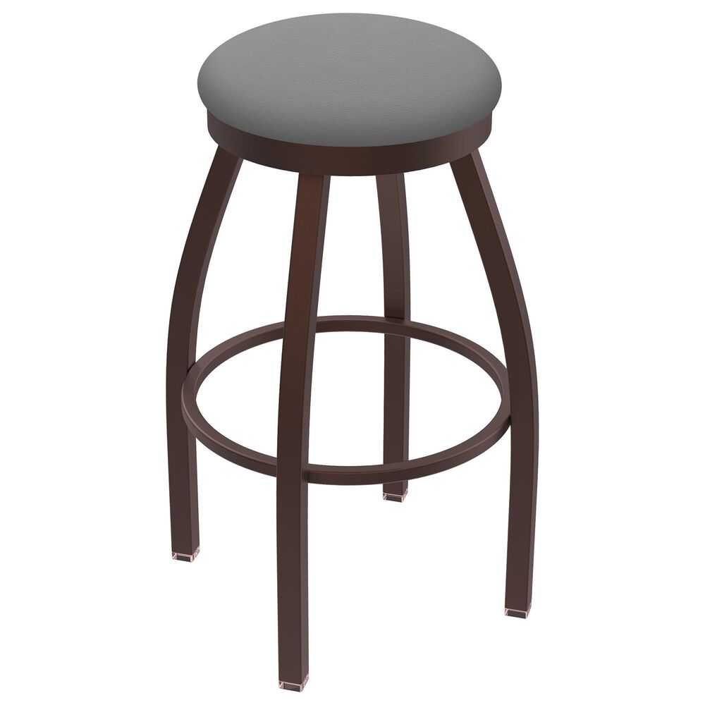 Holland Bar Stool 802 Misha 25" Swivel Counter Stool with Bronze and Canter Folkstone Grey Seat, , large