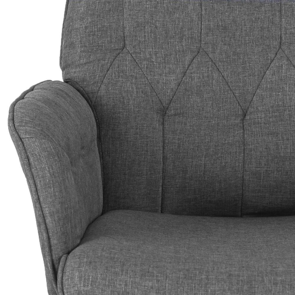 Rta Products Llc Modern Upholstered Tufted Office Chair with Arms in Grey, , large