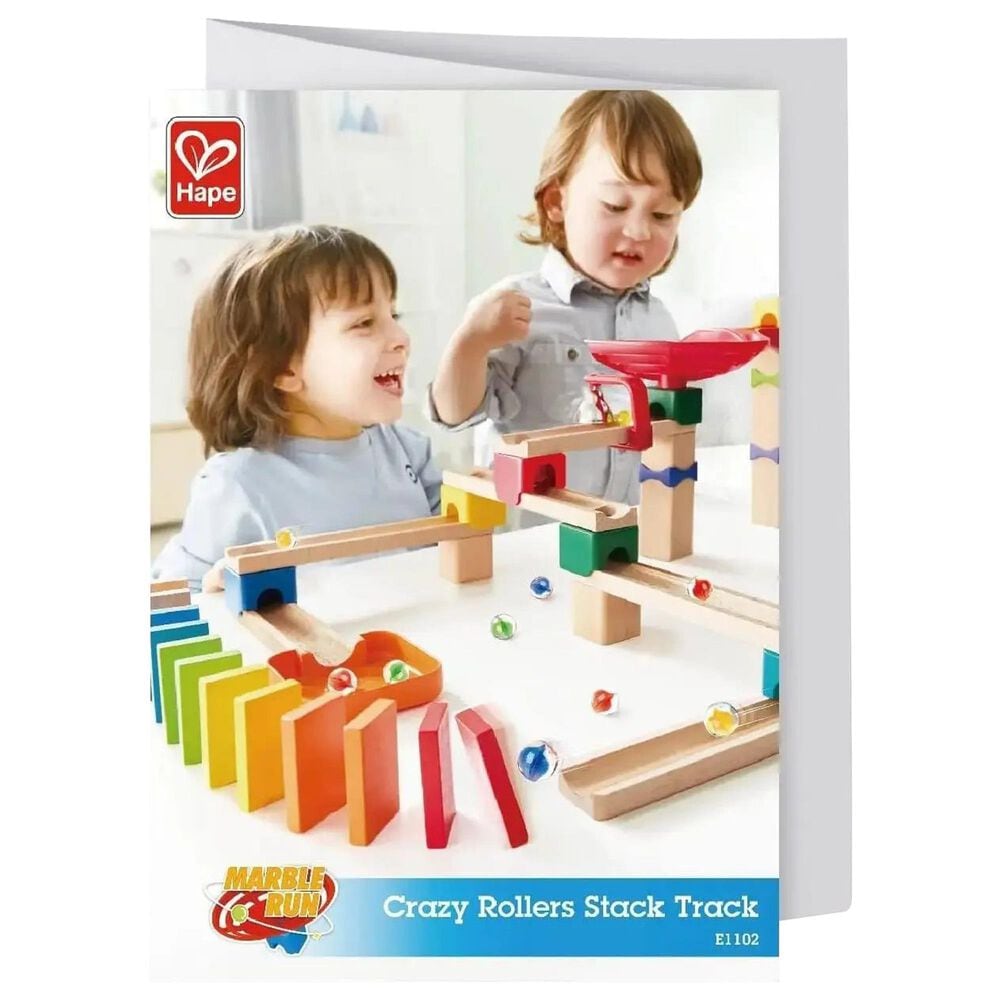 Hape Toys Crazy Rollers Stack Track Wooden DIY Marble Run Set, , large