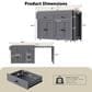 HOMLUX 75" Kitchen Island with Extendable Dining Table in Grey, , large