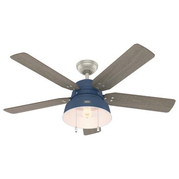 Hunter Mill Valley 52" Outdoor Ceiling Fan with Light in Indigo Blue, , large