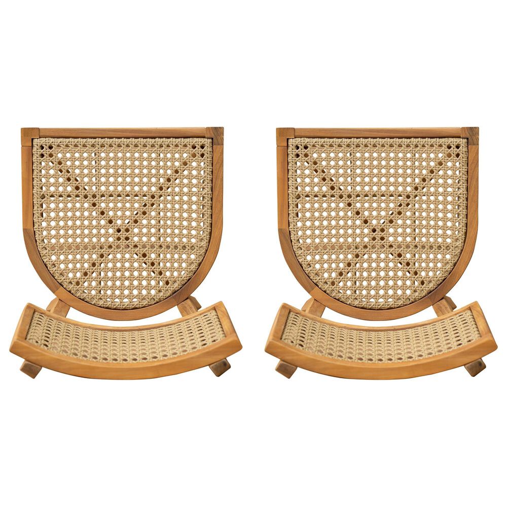 Hearth and Haven Netro Outdoor Dining Chair in Light Brown and Teak (Set of 2), , large