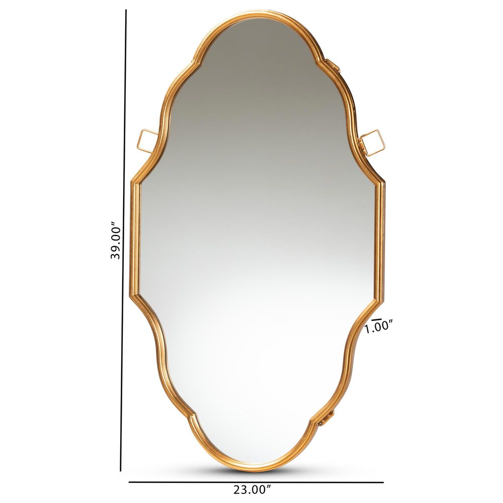 Baxton Studio Dennis Accent Wall Mirror in Gold, , large